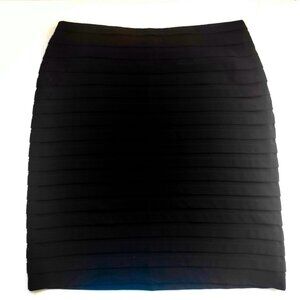 New Larry Levine Stretch Tiered Pencil Skirt, Black Size 12